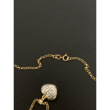 Load image into Gallery viewer, 18K Gold Necklace Chain Rolo 17.75 inches Heart Pendant Two Tone 2.05 grams - Rafant