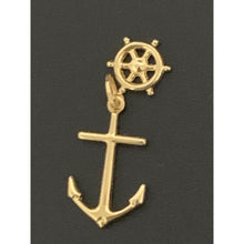 Load image into Gallery viewer, 18K Gold Pendant Anchor Ship Wheel Pendant 1.25 grams - Rafant