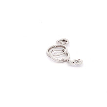 Load image into Gallery viewer, 18K White Gold Earrings Hoops Drop Heart 1.36 grams Small - Rafant