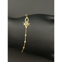 Load image into Gallery viewer, 18K Saudi Gold Bracelet Beads Jesus Tricolor Size 7 - Rafant