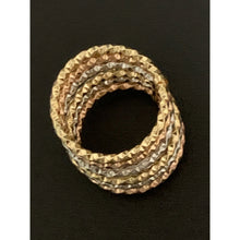 Load image into Gallery viewer, 18K Gold Ring Seven Days Tricolor White Yellow Rose 2.23 grams Size 5.5 - Rafant