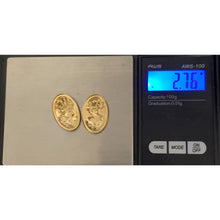 Load image into Gallery viewer, 18K Gold Woman Lady Stud Earrings Oval - Rafant