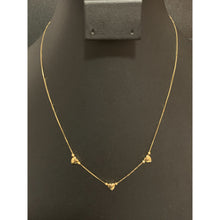 Load image into Gallery viewer, 18K Gold Necklace 18 inches with Heart Charms 1.81 grams - Rafant