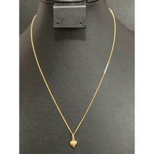 Load image into Gallery viewer, 18k Gold Necklace Curb Chain 17.75 inches with Puffed Heart Pendant - Rafant