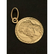 Load image into Gallery viewer, 18K Yellow Gold Pendant Round Circle Jesus Christ Face - Rafant