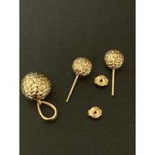 Load image into Gallery viewer, 18K Saudi Gold Stud Ball Earrings and Pendant Set - Rafant
