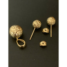 Load image into Gallery viewer, 18K Saudi Gold Stud Ball Earrings and Pendant Set - Rafant