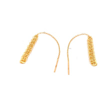 Load image into Gallery viewer, 18K Gold Earrings Threaders 3 inches - Rafant