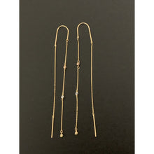 Load image into Gallery viewer, 18K Gold Earrings Threader Beaded White Yellow Gold 1.05 grams - Rafant