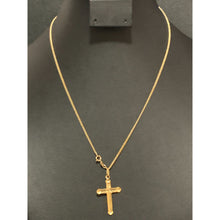 Load image into Gallery viewer, 18K Gold Necklace Chain Curb 17.75 inches with Cross Pedant 2.33 grams - Rafant