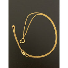 Load image into Gallery viewer, 18K Gold Necklace Chain 17.75 inches with Open Heart Pendant 1.29 grams - Rafant