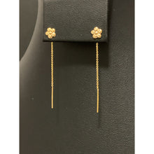 Load image into Gallery viewer, 18K Gold Japan Flower Earrings Threader 0.46 grams - Rafant