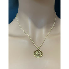 Load image into Gallery viewer, 18K Saudi Gold Necklace 17.50" Chain w/Woman Lady Angel Pendant - Rafant