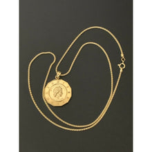 Load image into Gallery viewer, 18K Saudi Gold Necklace 17.50" Chain w/Woman Lady Angel Pendant - Rafant