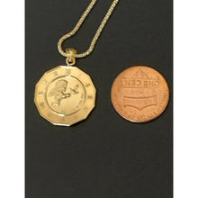 Load image into Gallery viewer, 18K Saudi Gold Necklace 17.50" Chain w/Woman Lady Angel Pendant - Rafant