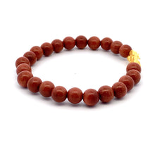 Load image into Gallery viewer, 24K Gold Piyao Pixiu Lucky Charm Bracelet Sunstone Gemstones 7.5-8mm - Rafant