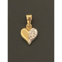 Load image into Gallery viewer, 18K Gold Pendant Heart Two Tone White Yellow 0.50 grams - Rafant