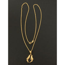 Load image into Gallery viewer, 18K Gold Necklace Chain Twisted 18 inches Love Birds Pendant 2.02 grams - Rafant