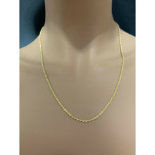 Load image into Gallery viewer, 18K Gold Chain Necklace Rope 22" Saudi Yellow Gold Lightweight Dainty - Rafant