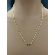Load image into Gallery viewer, 18K Gold Chain Necklace Rope 22" Saudi Yellow Gold Lightweight Dainty - Rafant
