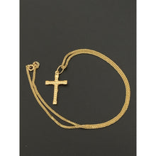 Load image into Gallery viewer, 18K Gold Necklace Chain 16 inches with Cross Pendant 2.53 grams - Rafant