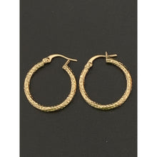Load image into Gallery viewer, 18K Yellow Gold Earrings Hoops Textured  Small - Rafant
