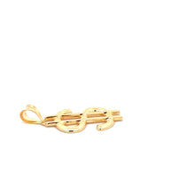 Load image into Gallery viewer, 18K Yellow Gold Pendant Dollar Sign Large 1.65 grams - Rafant