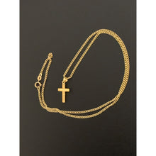 Load image into Gallery viewer, 18K Gold Necklace Chain 18 inches with Cross Pendant 1.81 grams - Rafant