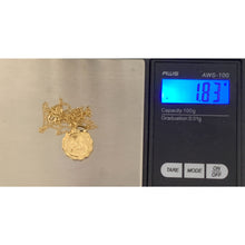 Load image into Gallery viewer, 18K Gold Necklace Chain 17" Curb with Jesus Christ Pendant 1.83 grams - Rafant