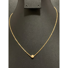 Load image into Gallery viewer, 18K Gold Necklace Chain 17.50" with Frosted Ball Pendant 1.04 with Defects Kinks in the Chain - Rafant