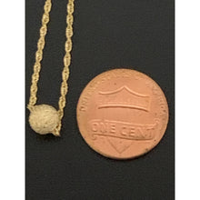Load image into Gallery viewer, 18K Saudi Gold Necklace Chain 17.75" with Frosted Ball Pendant 1.04 grams - Rafant