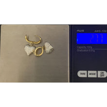 Load image into Gallery viewer, 18K Gold Earrings Hoops Heart Dangling White Yellow Gold 2.77 grams - Rafant