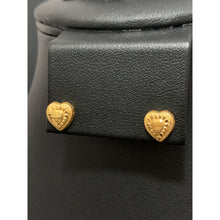 Load image into Gallery viewer, 18K Gold Earrings Studs Screw Type Heart 0.43 grams - Rafant