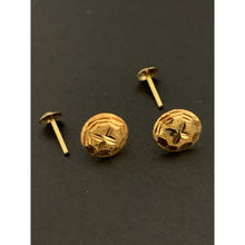 Load image into Gallery viewer, 18K Gold Earrings Stud Screw Type Round Circle 0.35 grams - Rafant