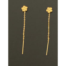 Load image into Gallery viewer, 18K Gold Earrings Threader Flower Very Tiny 0.35 grams - Rafant
