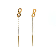 Load image into Gallery viewer, 18K Gold Earrings Threader Infinity Tiny 0.28 grams - Rafant