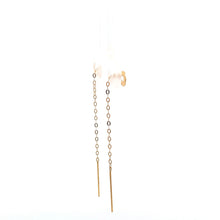 Load image into Gallery viewer, 18K Yellow Gold Earrings Threader Drop Infinity Tiny 0.28 grams - Rafant