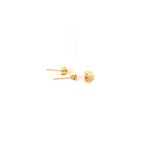Load image into Gallery viewer, 18K Yellow Gold Earrings Stud Ball Textured 0.63 grams - Rafant
