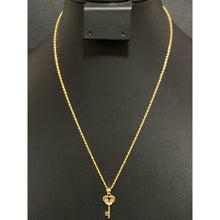 Load image into Gallery viewer, 18K Gold Necklace Chain 17.75" Rope with Key Crown 21 Pendant - Rafant