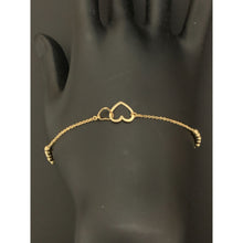 Load image into Gallery viewer, 18K Gold Bracelet Double Heart Beads 7 inches plus 1 inch - Rafant