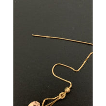 Load image into Gallery viewer, 18K Gold Earrings Dangle Threader Hearts 3.03 grams Tricolor - Rafant