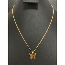 Load image into Gallery viewer, 18K Gold Necklace Chain 17.75 inches with Butterfly Pendant 2.68 grams - Rafant