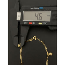Load image into Gallery viewer, 18K Gold Bracelet Paperclips 7.25 inches with Ball Heart Charms 2.25 grams - Rafant