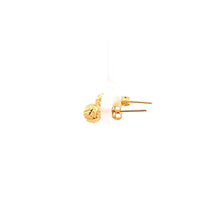Load image into Gallery viewer, 18K Yellow Gold Earrings Stud Ball Textured Tiny 0.56 grams - Rafant