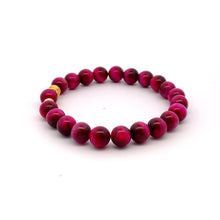 Load image into Gallery viewer, 24K Gold Lucky Charm Money Ball Bracelet Gemstones Tiger's Eye 8mm - Rafant