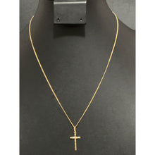 Load image into Gallery viewer, 18K Gold Necklace Chain Curb 17.75" with Cross Pendant 1.28grams - Rafant