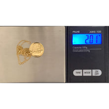 Load image into Gallery viewer, 18K Gold Necklace Curb Chain with Round Jesus Pendant Religious - Rafant