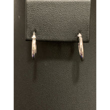 Load image into Gallery viewer, 18K Gold Earrings Hoops Loops Small 0.97 grams White Gold - Rafant