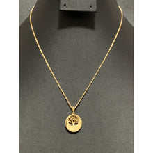 Load image into Gallery viewer, 18K Gold Necklace Chain Cable 15.75" with Tree of Life Pendant 2.28 grams - Rafant