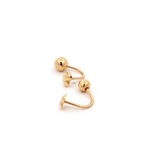 Load image into Gallery viewer, 18K Yellow Gold Earrings Hoops Hearts Dangle 1.36 grams Mismatch Different Sizes - Rafant